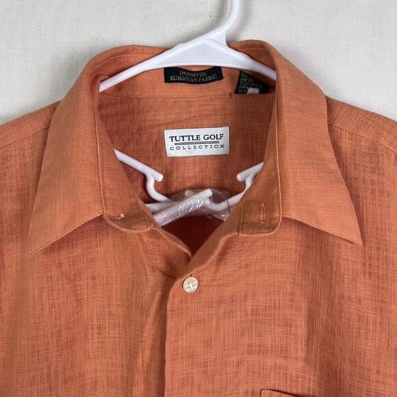 Vintage Tuttle Golf Collection Shirt Large Orange Button Up‎ Casual - Picture 2 of 9